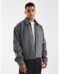 ASOS - Harrington Jack Met Zout- En Peper Wollook - Lyst