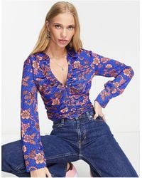 Free People - I Got You Printed Ruched Top - Lyst