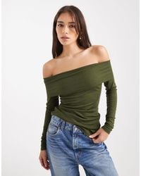 Miss Selfridge - Fine Knit Bardot Top - Lyst