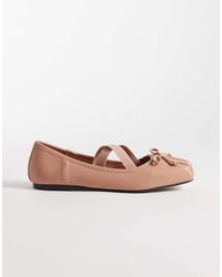 River Island - Square Toe Ballet Detail Flats - Lyst