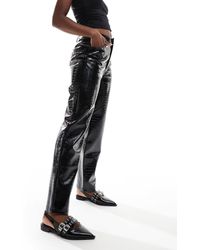 ASOS - – gerade geschnittene hose aus kunstleder - Lyst