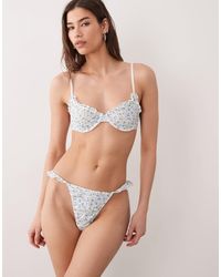 Wild Lovers - Lison Floral Ruffle French Brief - Lyst