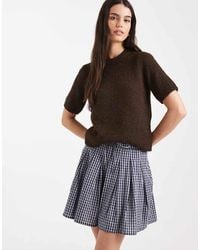 ONLY - Pleated Mini Skirt With Tie Waist - Lyst