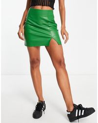 TOPSHOP - Faux Leather Mini Skirt - Lyst