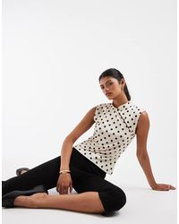 Pieces - Asymmetric Button Jersey Top - Lyst