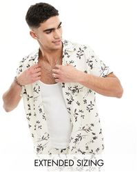 ASOS - Co-ord Relaxed Revere Seersucker Floral Shirt - Lyst