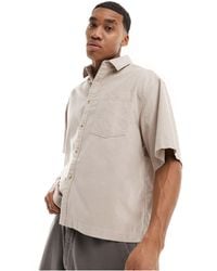 ASOS - Short Sleeve Boxy Oversized Cropped Shirt - Lyst