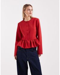 ASOS - Button Down Peplum Blazer - Lyst