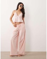 Missy Empire - Missy Empire Cotton Blend Elasticated Waist Wide Leg Pants - Lyst