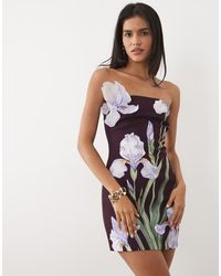 JW PEI - Iris 3D Floral Structured Bandeau Mini Dress - Lyst