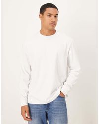 Abercrombie & Fitch - Camiseta Blanca De Manga Larga De Tejido Grueso Premium De - Lyst