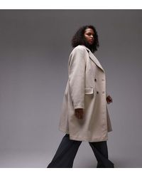 Mango - Curve Double Breasted Wool Coat - Lyst