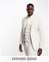 ASOS - Wedding - giacca da abito super skinny con trama effetto occhio di pernice color pietra - Lyst