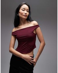 ASOS - Sculpting Corset Bardot Top With Boning - Lyst