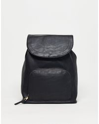 ASOS Soft Backpack With Zip Front Pocket - Black