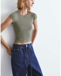 Pull&Bear - Fitted T-shirt With Full Sleeves - Lyst