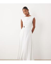 Forever New - Slinky Slash Neck Beaded Hardware Detail Maxi Dress - Lyst
