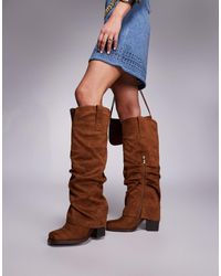 SIMMI - Simmi London Wide Fit Kalvin Fold Over Knee High Western Boot - Lyst