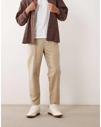 Mango - Linen Mix Tie Waist Pants - Lyst