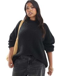 ASOS - Asos Design Curve Oversized Crew Neck Jumper With Curved Hem - Lyst