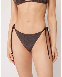 Calzedonia - Glitter Tie-Side Bikini Bottoms - Lyst