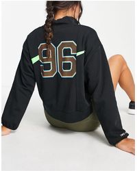 Nike Basketball - Sudadera negra con estampado en la espalda, media cremallera y logo - Lyst