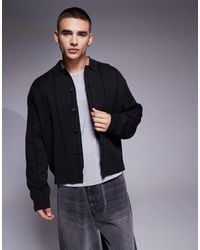 ASOS - Oversized Boxy Fit Knitted Polo Jumper With Stripe - Lyst