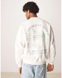 Abercrombie & Fitch - Top Felpato Con Motivo Sul Retro - Lyst
