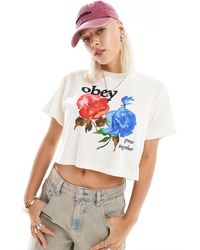 Obey - Boxy Rose Graphic T-shirt - Lyst