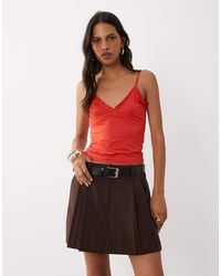 New Look - Pleated Mini Skirt With Belt - Lyst