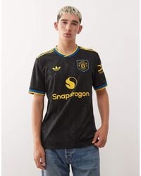 adidas Originals - Camiseta Negra Y Dorada Con Diseño De La Tercera Equipación Del Manchester United 25/26 De Adidas Football - Lyst