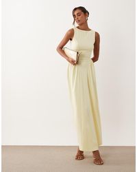 ASOS - Boat Neck Waist Detail Midi Dress - Lyst