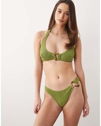 ASOS - Oceana Ibiza High Leg Cheeky Bikini Bottom With Molten Hardware Detail - Lyst