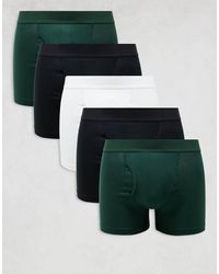 Weekday - Confezione Da 5 Boxer Neri, Verdi E Bianchi - Lyst