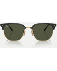 Ray-Ban - Gafas De Sol Negras Y Doradas Con Lentes Verdes New Clubmaster De -Negro - Lyst