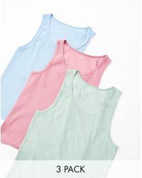 ASOS - 3 Pack Rib Muscle Tank Tops - Lyst