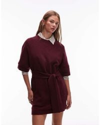& Other Stories - Knitted Belted Mini Dress With Wide Sleeves - Lyst