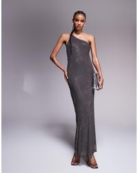 ASOS - Maxi Jurk Met Blote Schouder, Open Achterkant En Siersteentjes - Lyst