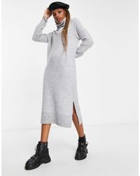 ONLY - Midi Trui-Jurk Met Col - Lyst