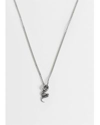 ASOS - Collier pendentif serpent en acier inoxydable imperméable argent vieilli - Lyst