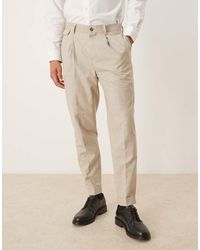 ASOS - Tapered Chino Dress Pants With Front Pleats - Lyst