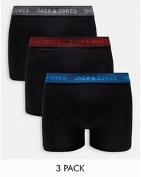 Jack & Jones - 3 Pack Trunks With Colour Pop Waistband - Lyst