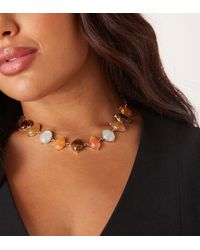 ASOS - Collar Corto Dorado Con Detalle De Piedras De Imitación De Asos Design Curve - Lyst