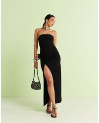 Mango - Bandue - robe longue fendue sur le côté avec détails fleurs à la taille - Lyst