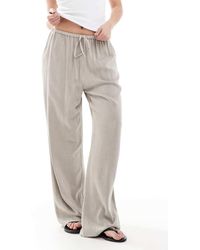 Miss Selfridge - Broek Van Linnenmix Met Wijde Pijpen En Trekkoord - Lyst