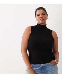 ASOS - Asos Design Curve Varigated Knit Rib Sleeveless Funnel Neck - Lyst