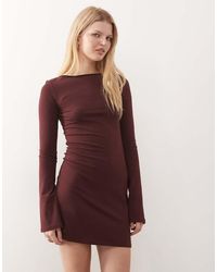 Weekday - Mini Jurk Met Boothals En Lange Mouwen - Lyst