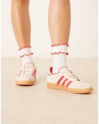 adidas Originals - Gazelle indoor - baskets - crème/rouge - Lyst
