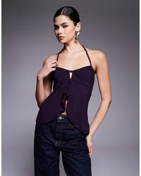 Edikted - Lorenna Split Front Halter Top - Lyst