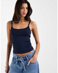 ASOS - Cami Top Met Lage Ronde Hals En Elastische Bandjes - Lyst